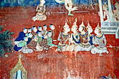 Phnom Penh - Silver Pagoda compound, the Ramaketi frescoes 